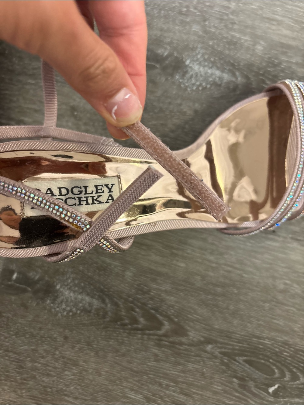 Badgley Mischka | Dessa Embellished Sandal Kitten Heel Bridal Blush Pink Size 8 - Picture 9 of 11